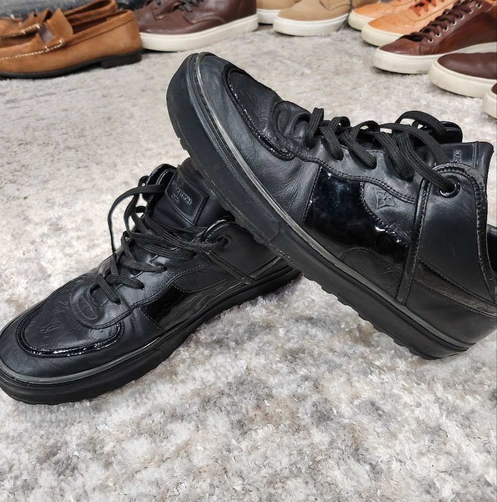 Black Leather Monogram Louis Vatton   Men's Shoes